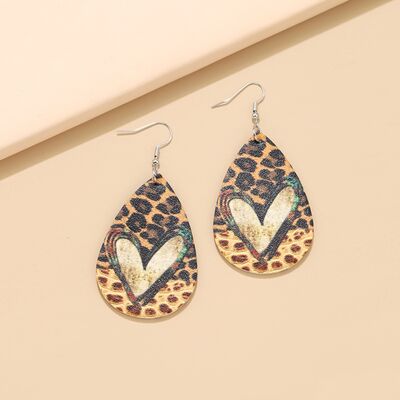 TEEK - Leopard Teardrop Heart Earrings JEWELRY TEEK Trend