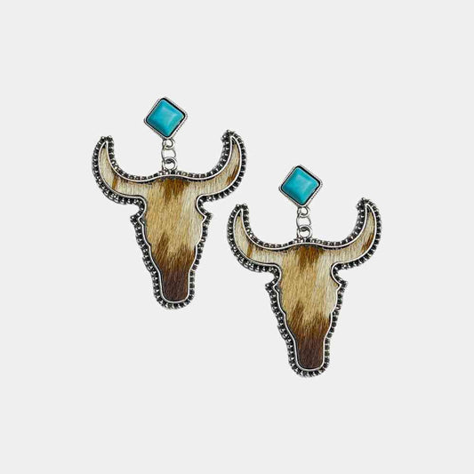 TEEK - Bull Shape Turquoise Dangle Earrings JEWELRY TEEK Trend