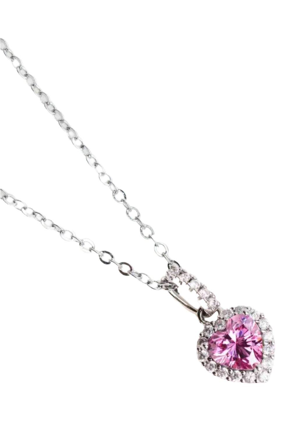TEEK - Pink 1 Carat Heart Pendant Necklace JEWELRY TEEK Trend
