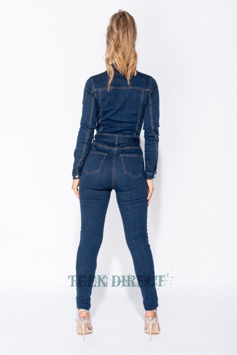 TEEK - De-Nim Long Sleeve Jumpsuit JUMPSUIT TEEK