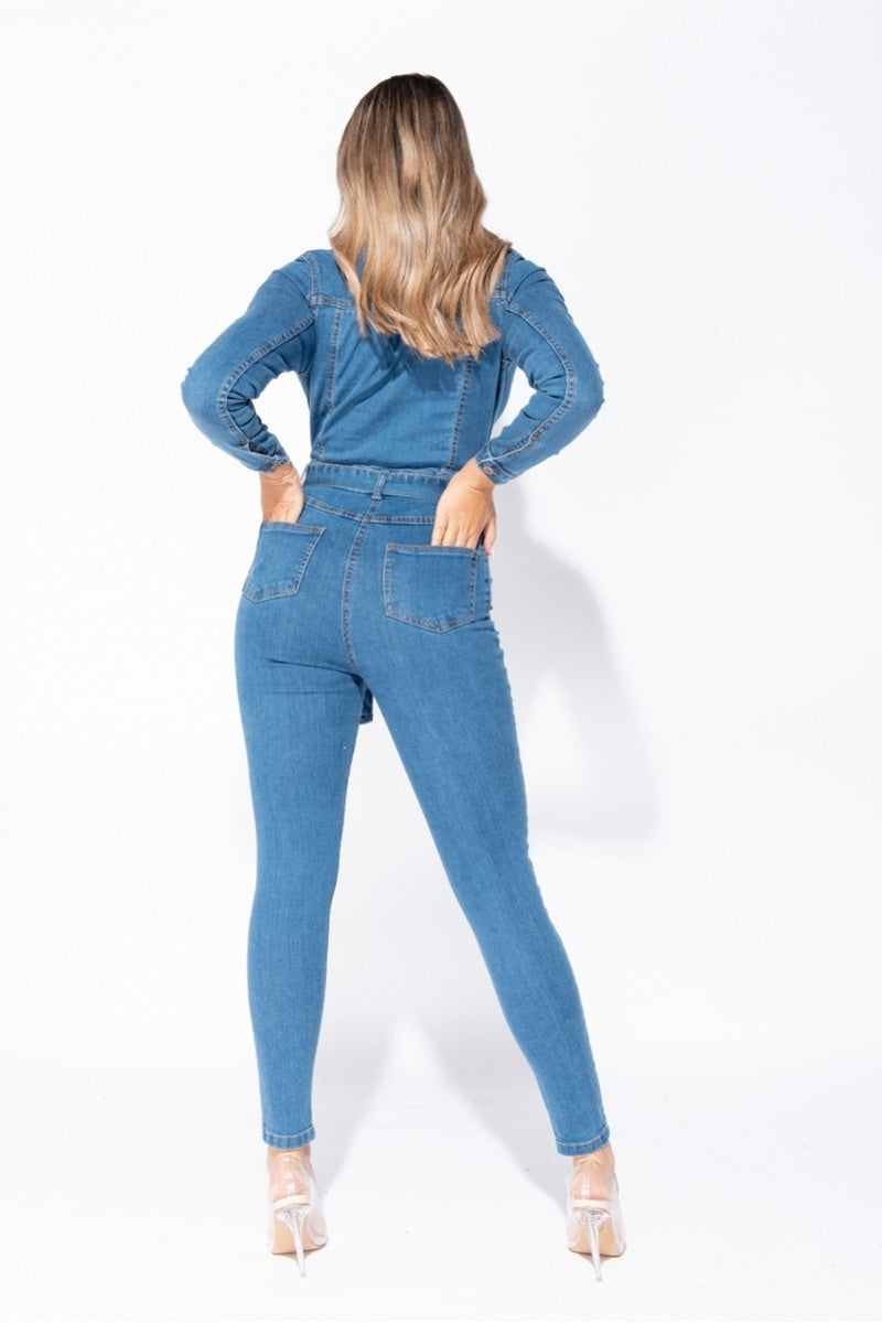 TEEK - De-Nim Long Sleeve Jumpsuit JUMPSUIT TEEK