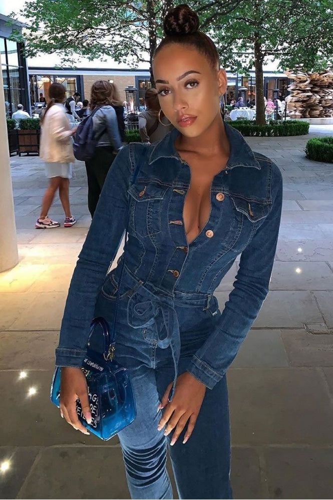 TEEK - De-Nim Long Sleeve Jumpsuit JUMPSUIT TEEK