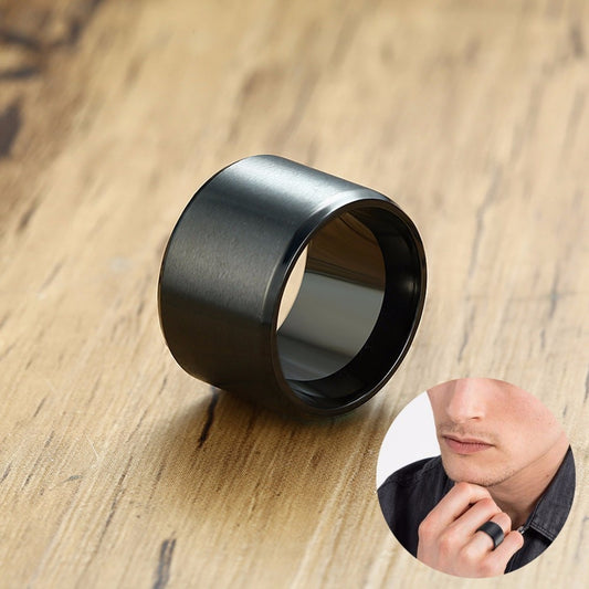 TEEK - Mens Black Stainless Steel Band RING theteekdotcom
