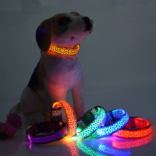 TEEK - Light Up Leopard LED Dog Collar PET SUPPLIES theteekdotcom
