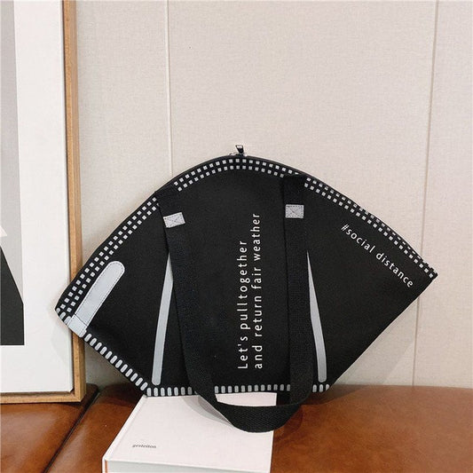 TEEK - Large Mask Canvas Bag Shoulder Bag BAG theteekdotcom Black