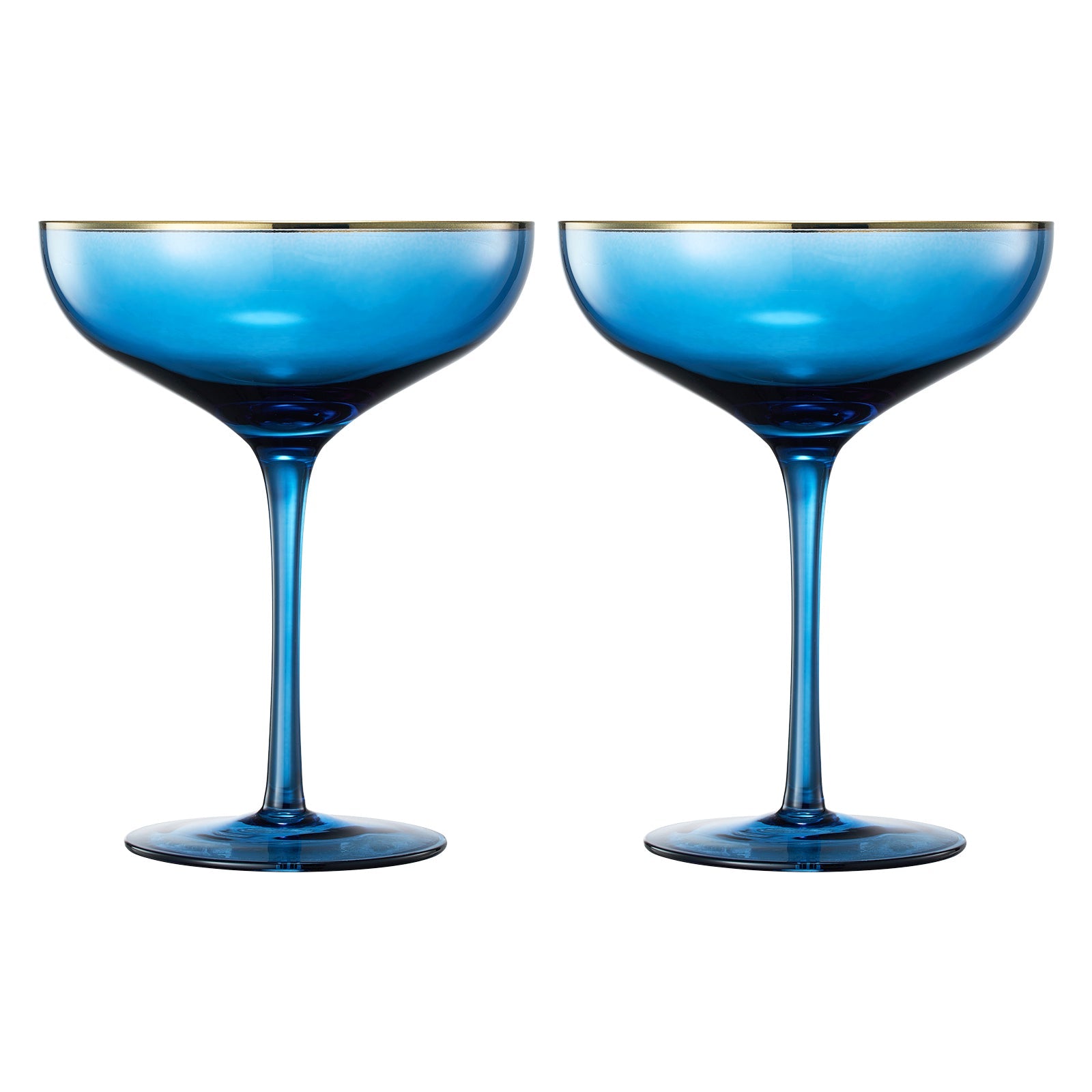 TEEK - Palazzo Champagne Coupe Cocktail Glassware Set | Blue HOME DECOR TEEK KS