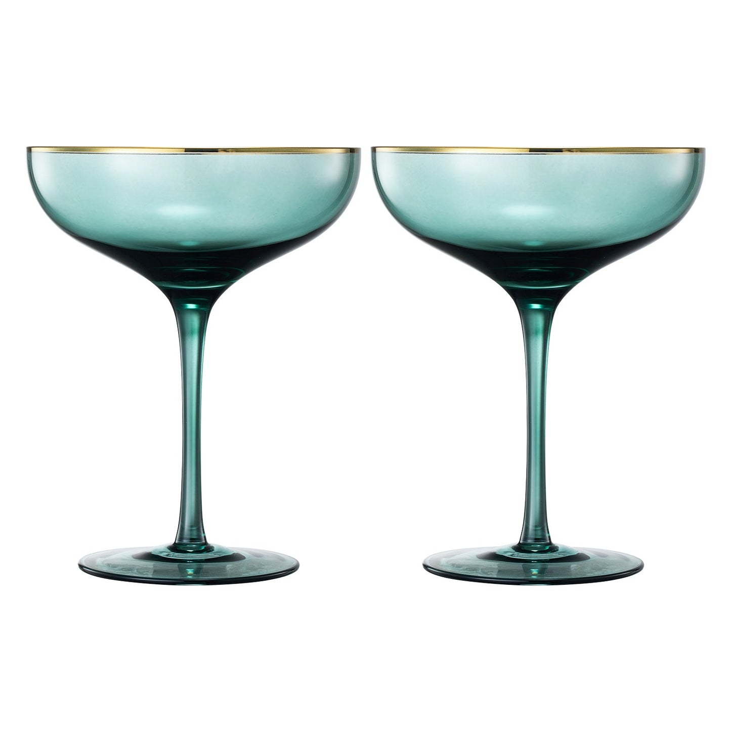 TEEK - Palazzo Champagne Coupe Cocktail Glassware Set | Green HOME DECOR TEEK KS