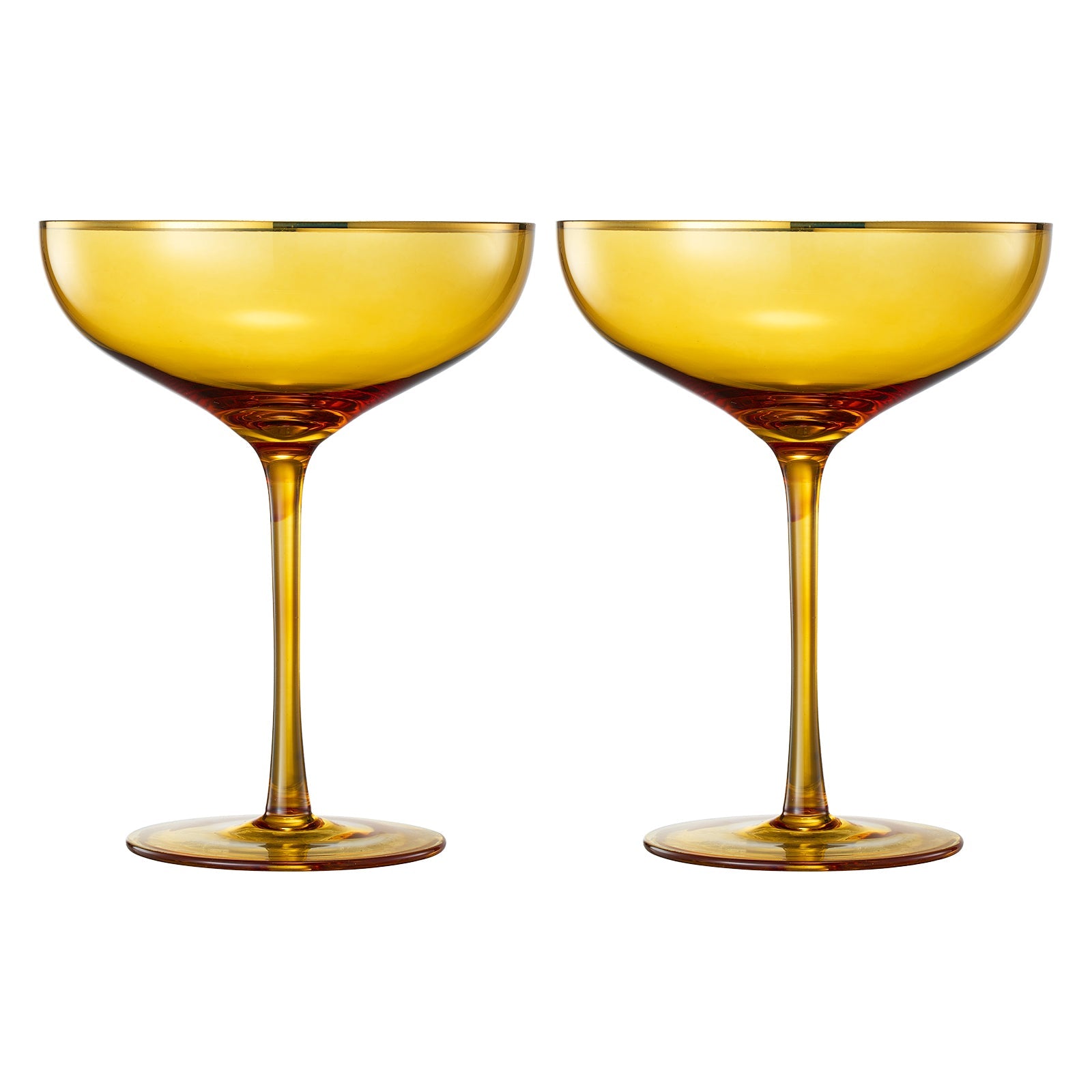 TEEK - Palazzo Champagne Coupe Cocktail Glassware Set | Yellow HOME DECOR TEEK KS