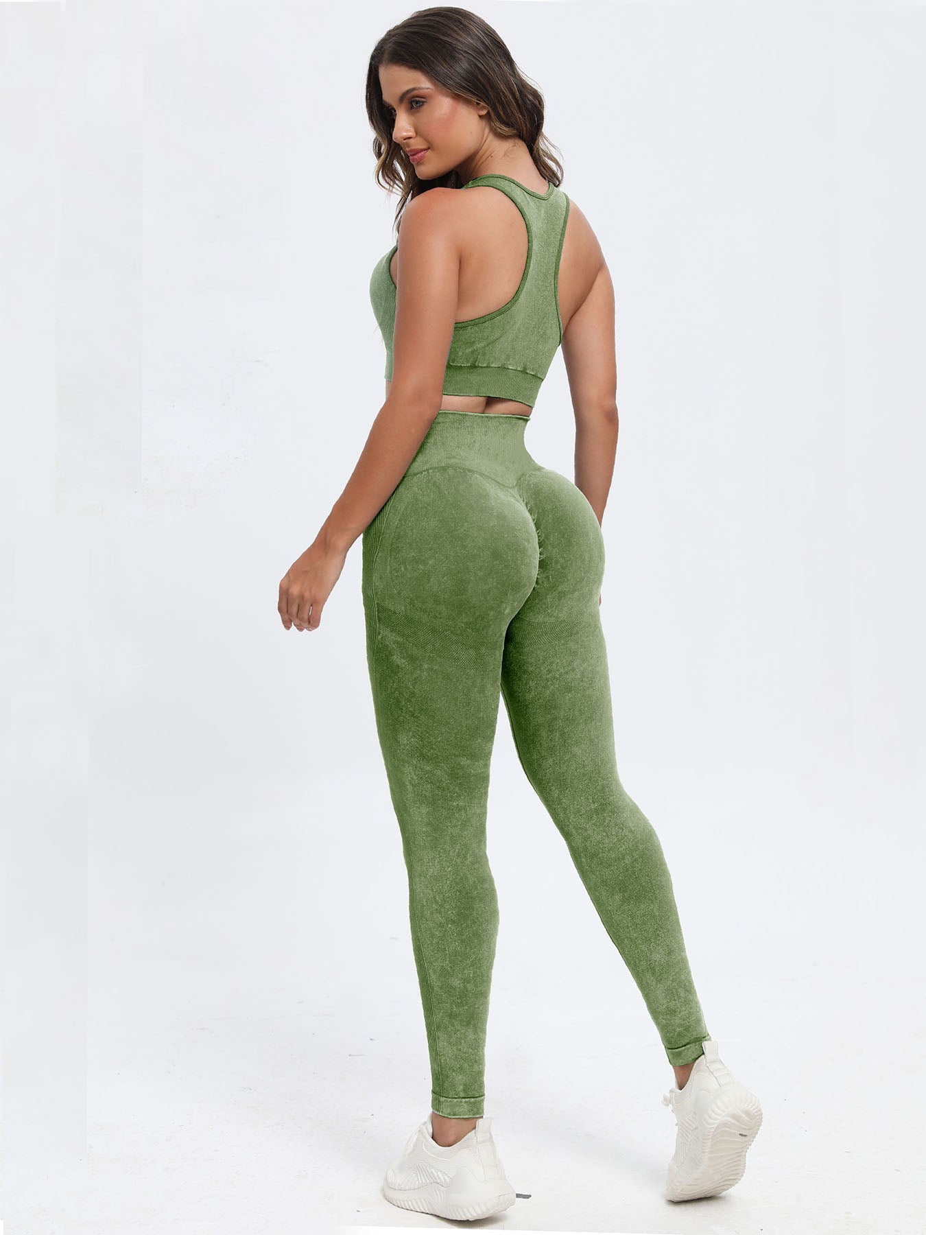 TEEK - Scoop Neck Wide Strap Top Pants Active Set SET TEEK Trend Matcha Green S 