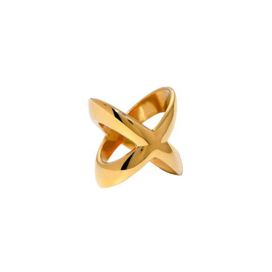 TEEK - 18K Gold-Plated Crisscross Ring JEWELRY TEEK Trend 7  