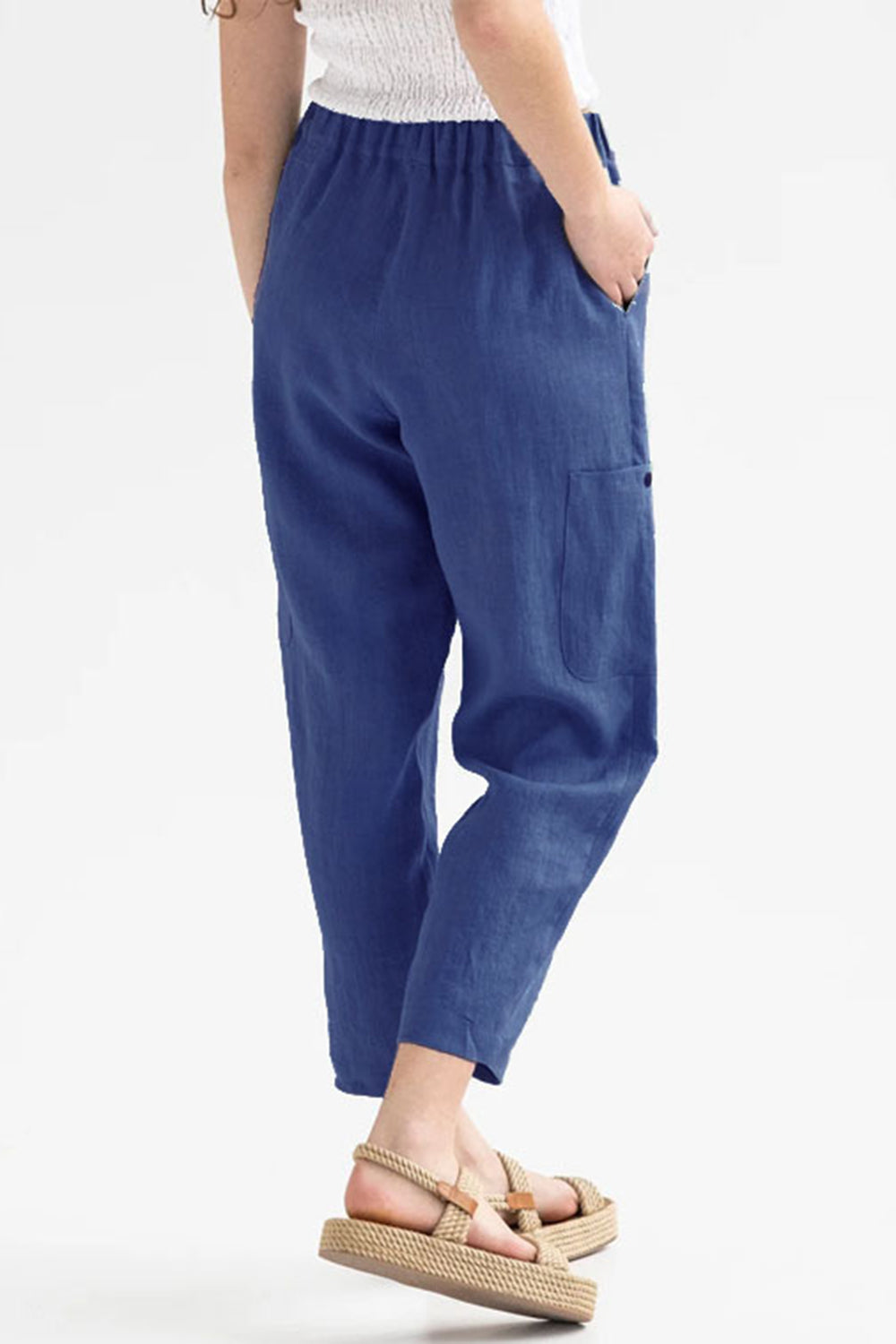 TEEK - Pocketed Elastic Waist Pants PANTS TEEK Trend Navy S 