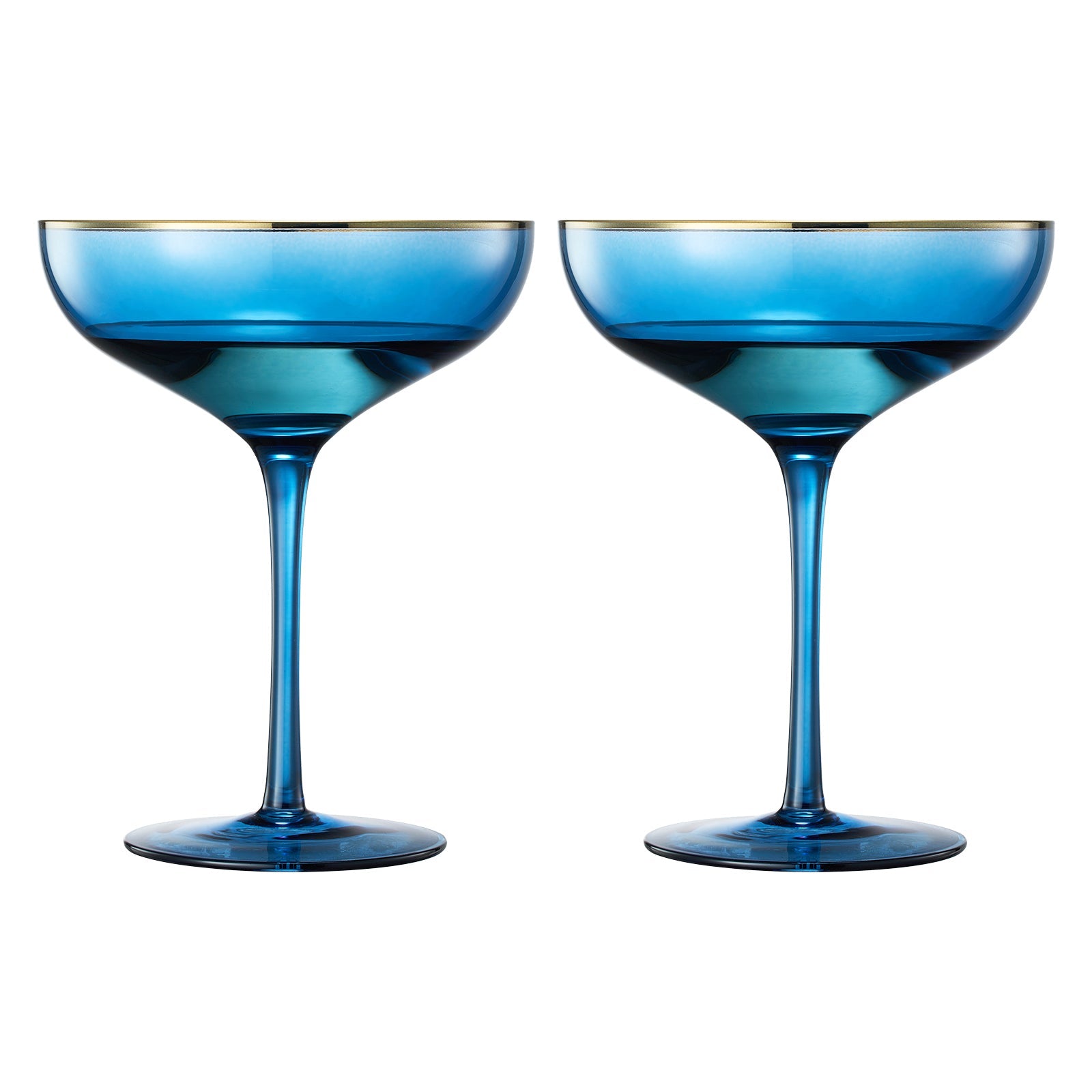 TEEK - Palazzo Champagne Coupe Cocktail Glassware Set | Blue HOME DECOR TEEK KS