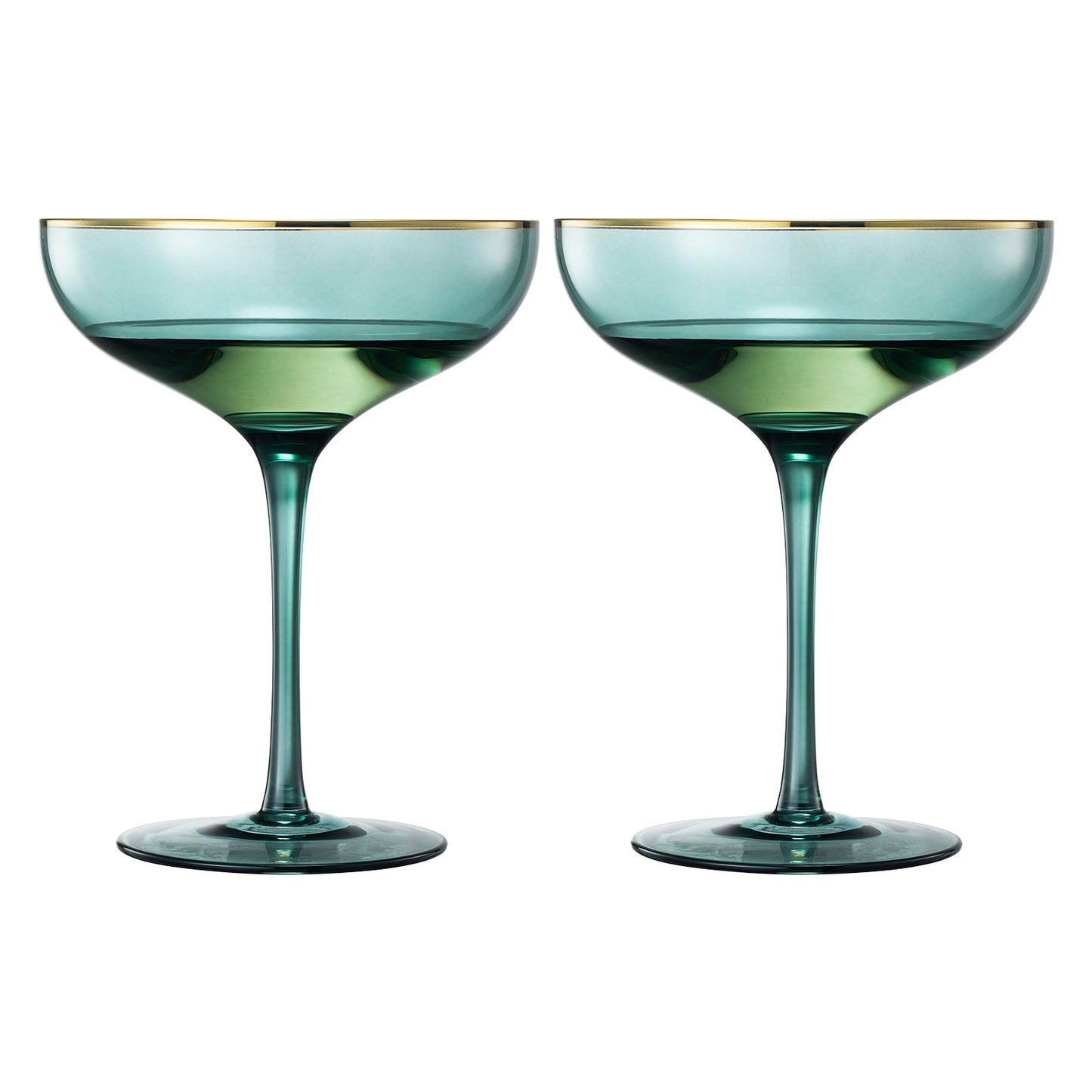 TEEK - Palazzo Champagne Coupe Cocktail Glassware Set | Green HOME DECOR TEEK KS