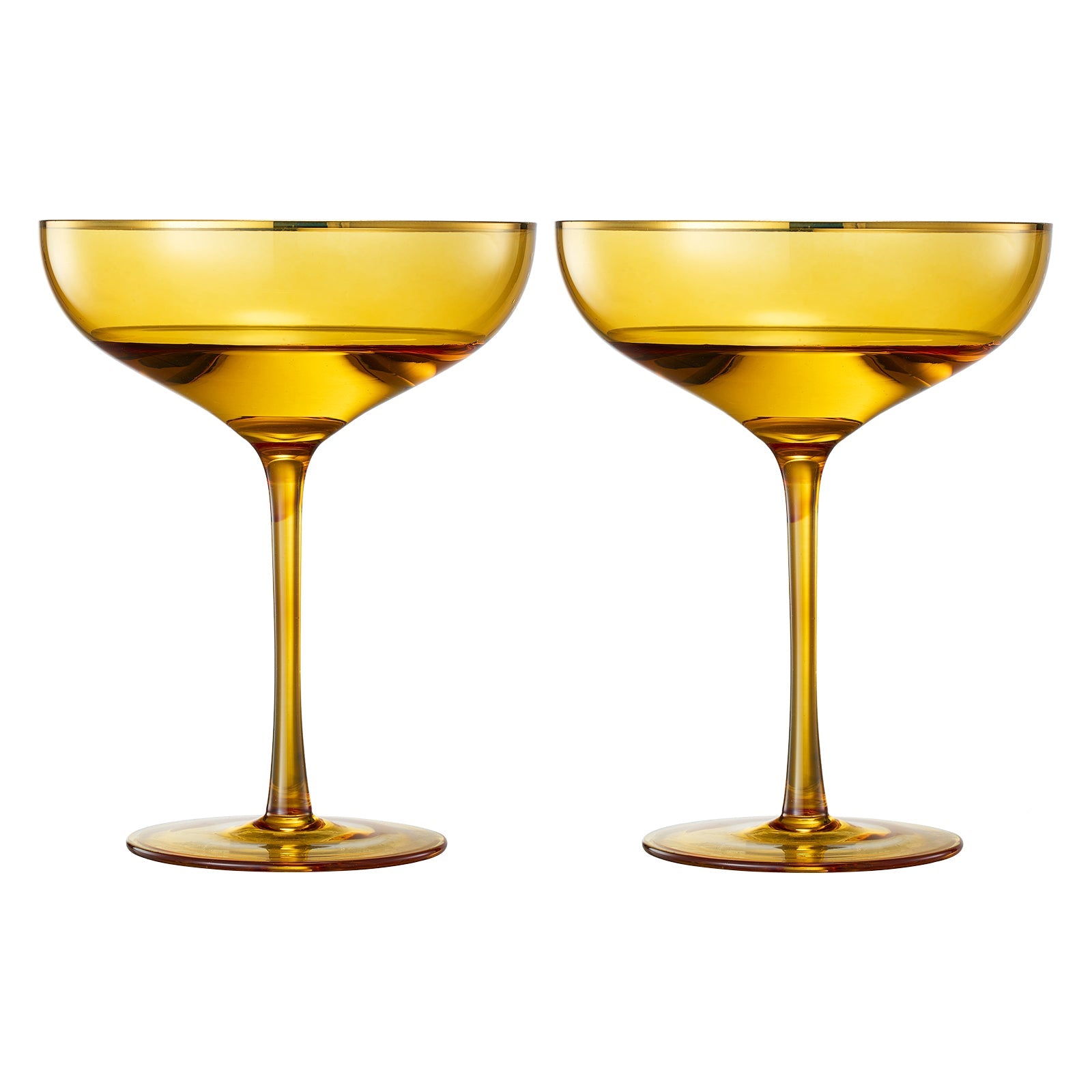 TEEK - Palazzo Champagne Coupe Cocktail Glassware Set | Yellow HOME DECOR TEEK KS