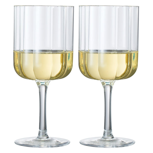 TEEK - Flower Stemmed Wine Glassware Clear Set HOME DECOR TEEK KS