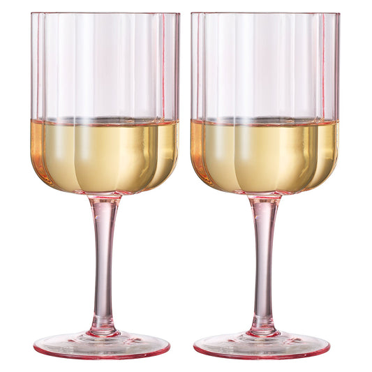 TEEK - Flower Stemmed Wine Glassware Pink Set HOME DECOR TEEK KS