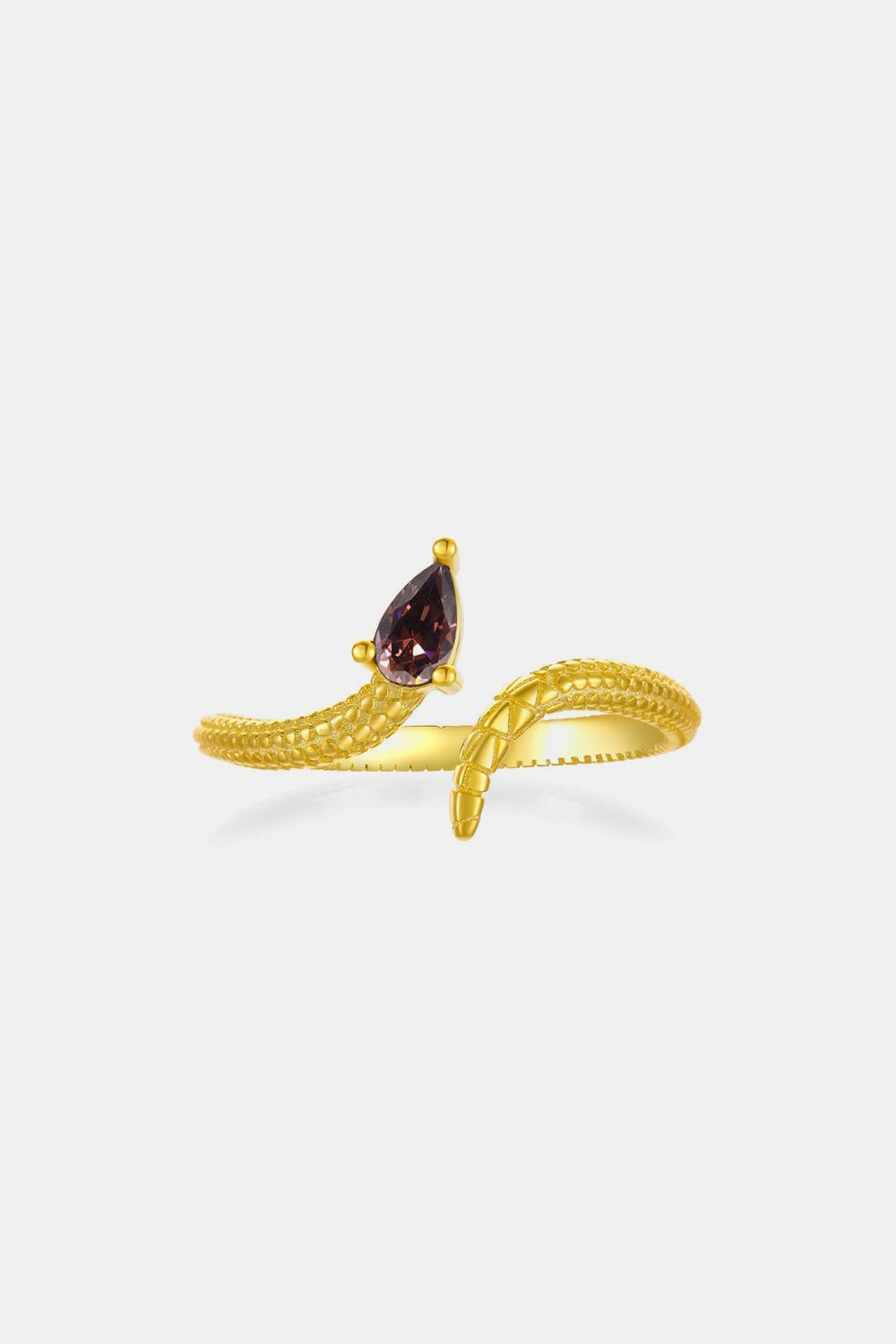 TEEK - 925 Sterling Silver Zircon Snake Shape Ring JEWELRY TEEK Trend Gold  