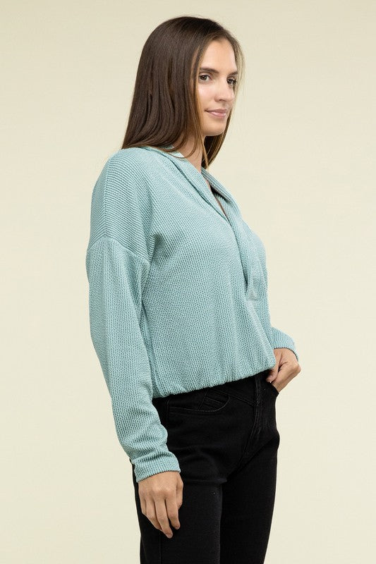 TEEK - Textured Line Elastic Waist Pullover Top TOPS TEEK FG