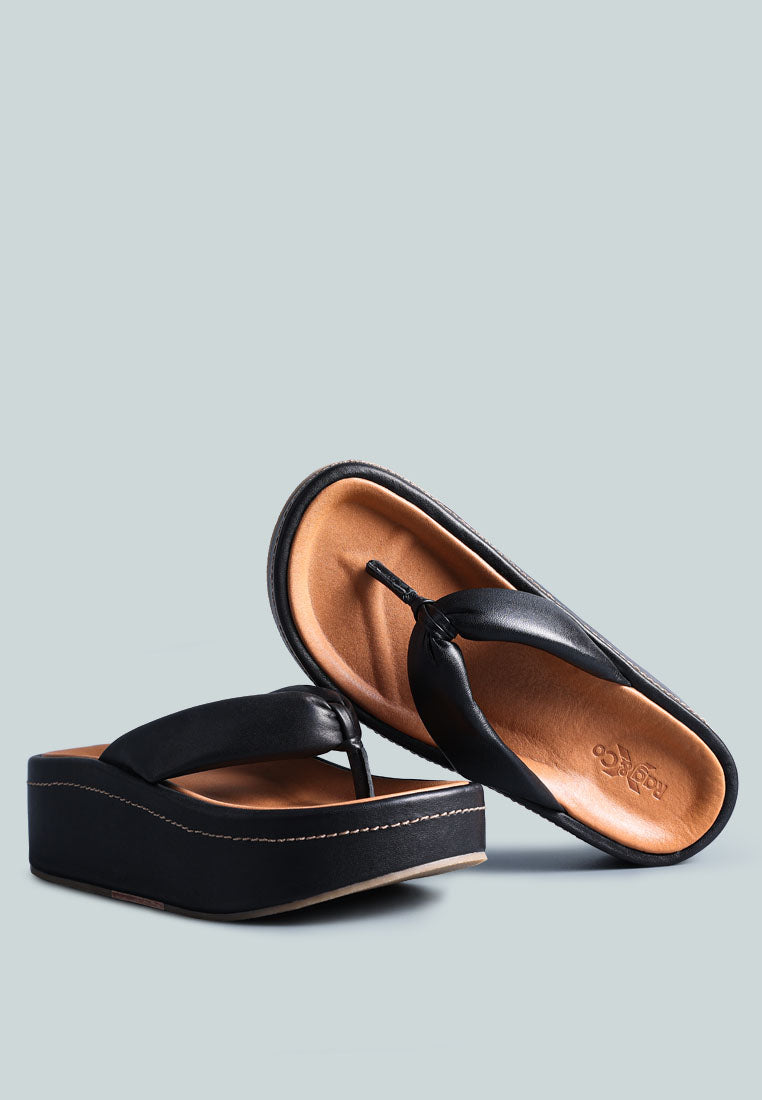 TEEK - Welch Thong Platform Sandals SHOES TEEK M Black US-5 / UK-3 / EU-36 