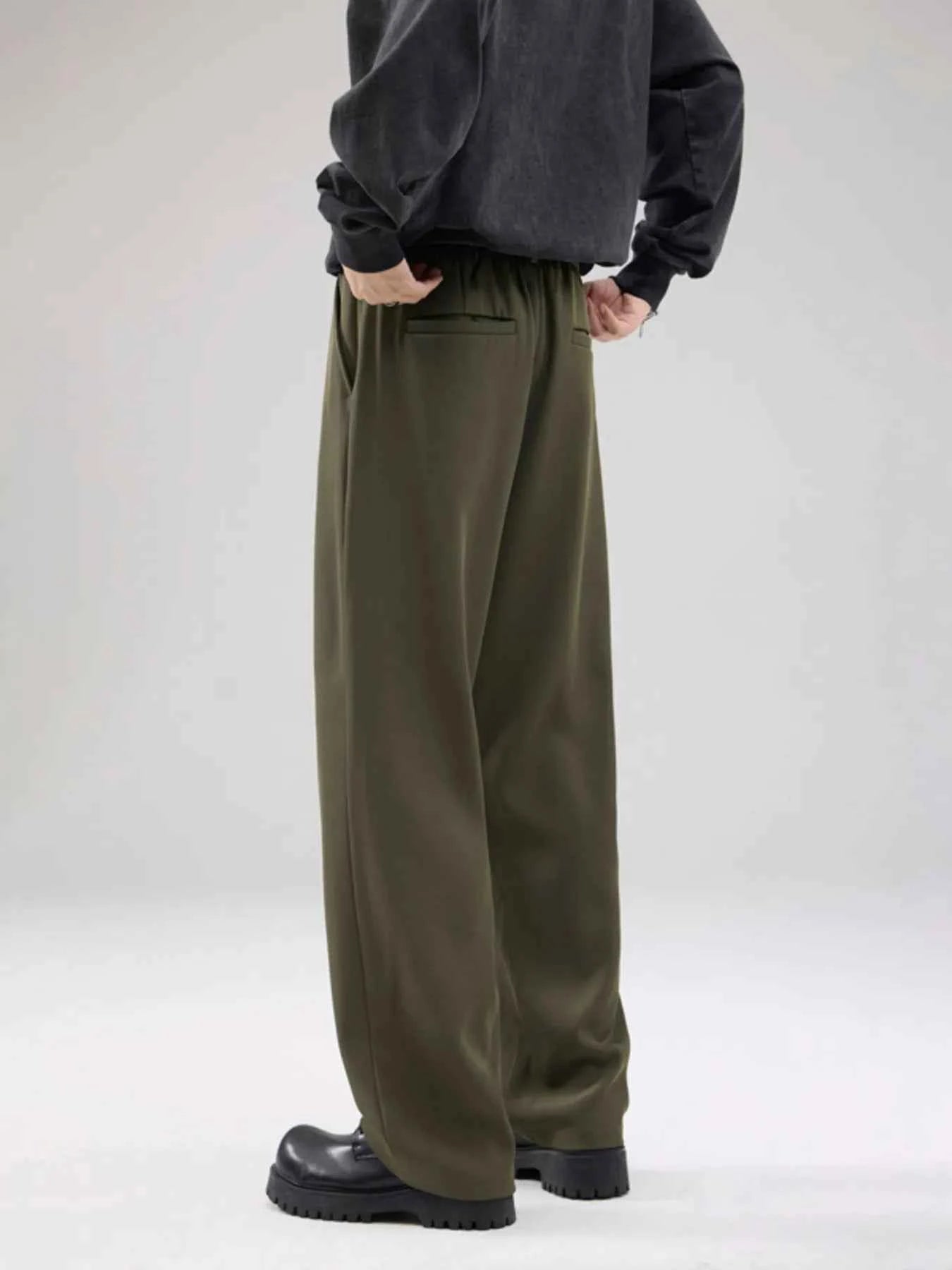 TEEK - Mens Full Size Drawstring Wide Leg Pants with Pockets Plus Size PANTS TEEK Trend