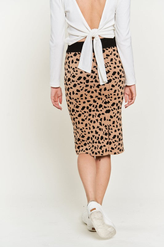 TEEK - PLUS SIZE ANIMAL PRINT SWEATER SKIRT SKIRT TEEK FG   