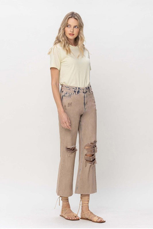 TEEK - Burnt 90s Vintage Crop Flare JEANS TEEK FG   