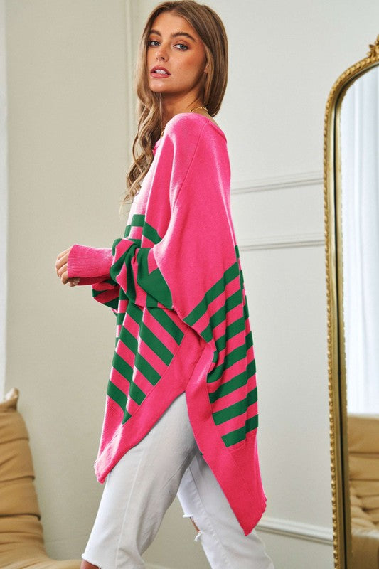 TEEK - Multi Striped Elbow Patch Sweater SWEATER TEEK FG   