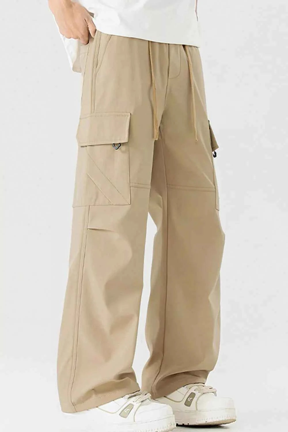 TEEK - Mens Plus Size Loose Fit Multi-Pocket Cargo Pants PANTS TEEK Trend Tan M