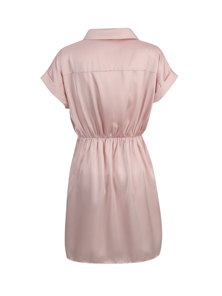 TEEK - Pink Knot Front Shirt Dress DRESS TEEK W   