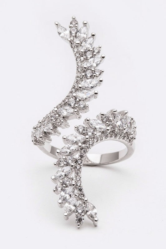 TEEK - Adjustable Iconic CZ Cocktail Ring RING TEEK FG Rhodium  