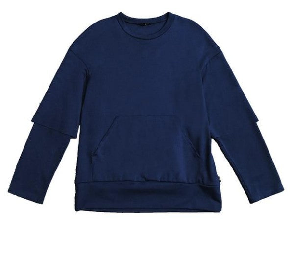TEEK - Mens Double Layered Pullover Sweatshirt TOPS TEEK FG NAVY 2XL 