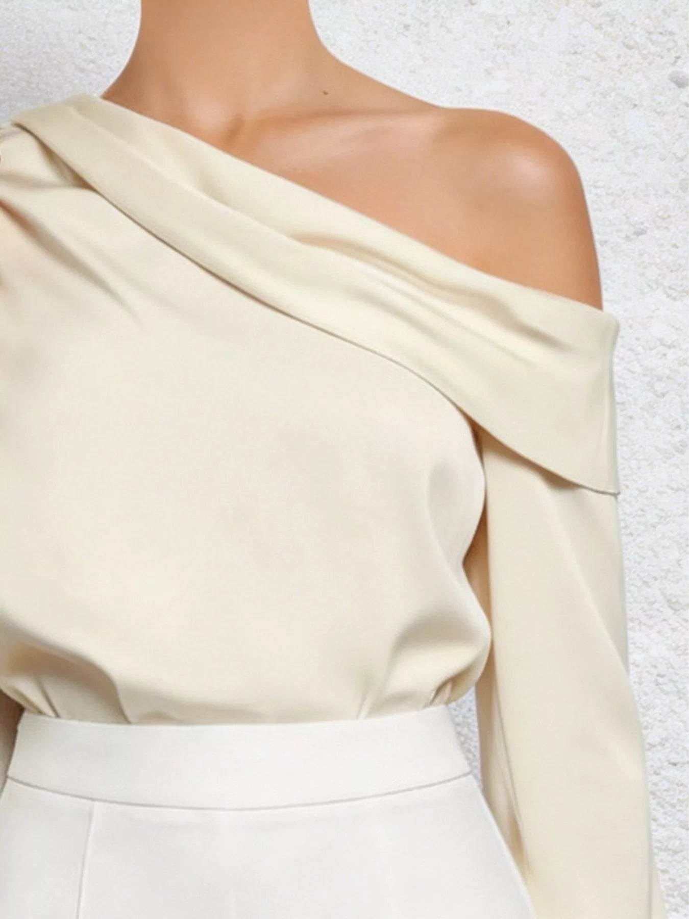One-Shoulder Long Sleeve Blouse Trendsi