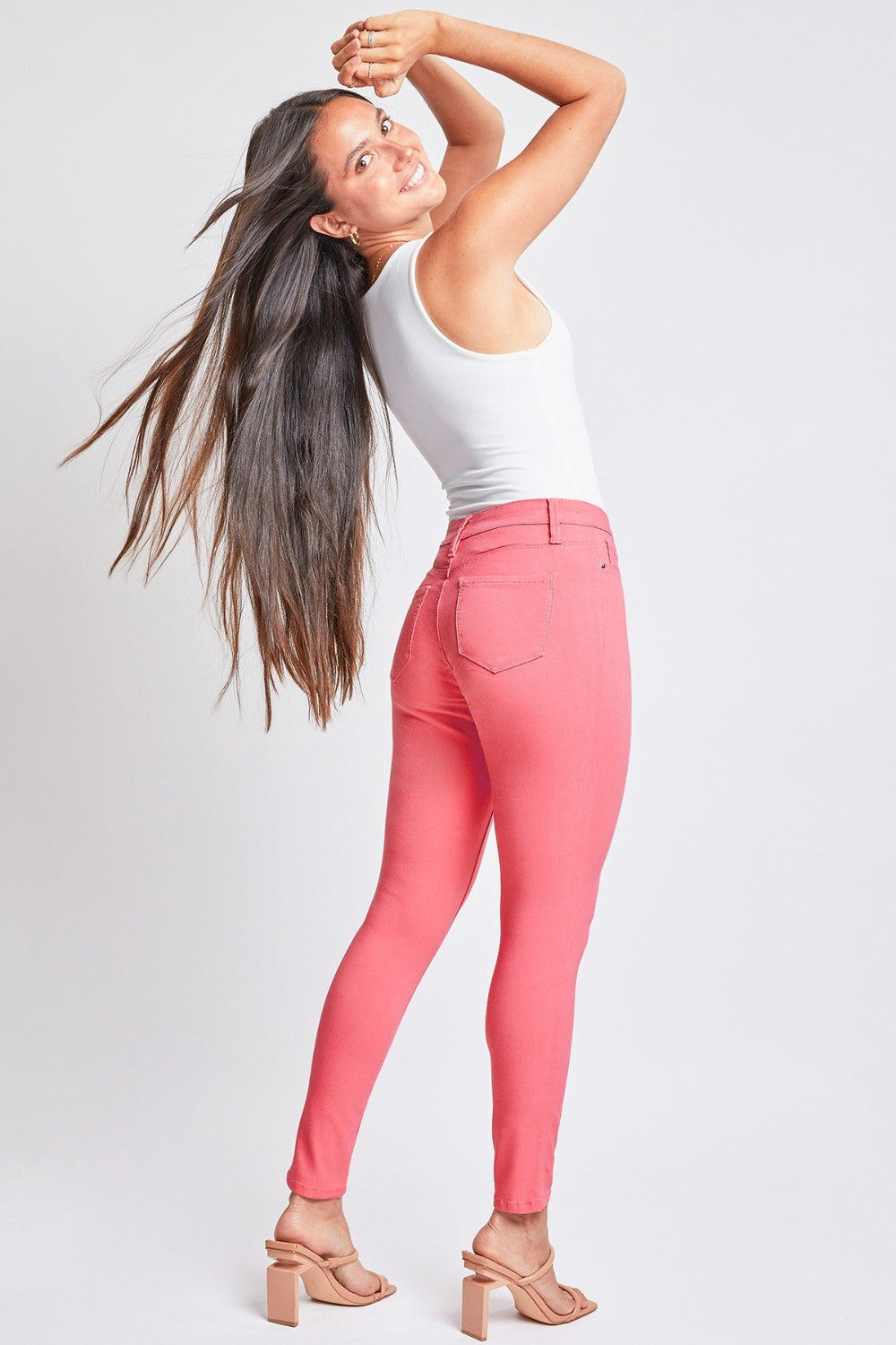 TEEK - Shell Pink Hyperstretch Mid-Rise Skinny Jeans JEANS TEEK Trend   