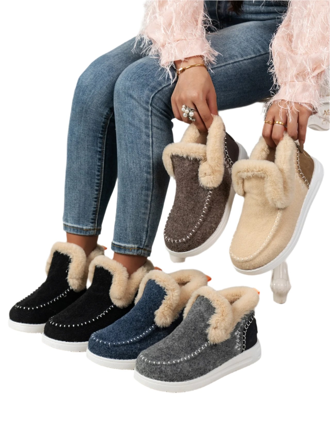 TEEK - Furry Suede Round Toe Flat Boots SHOES TEEK Trend