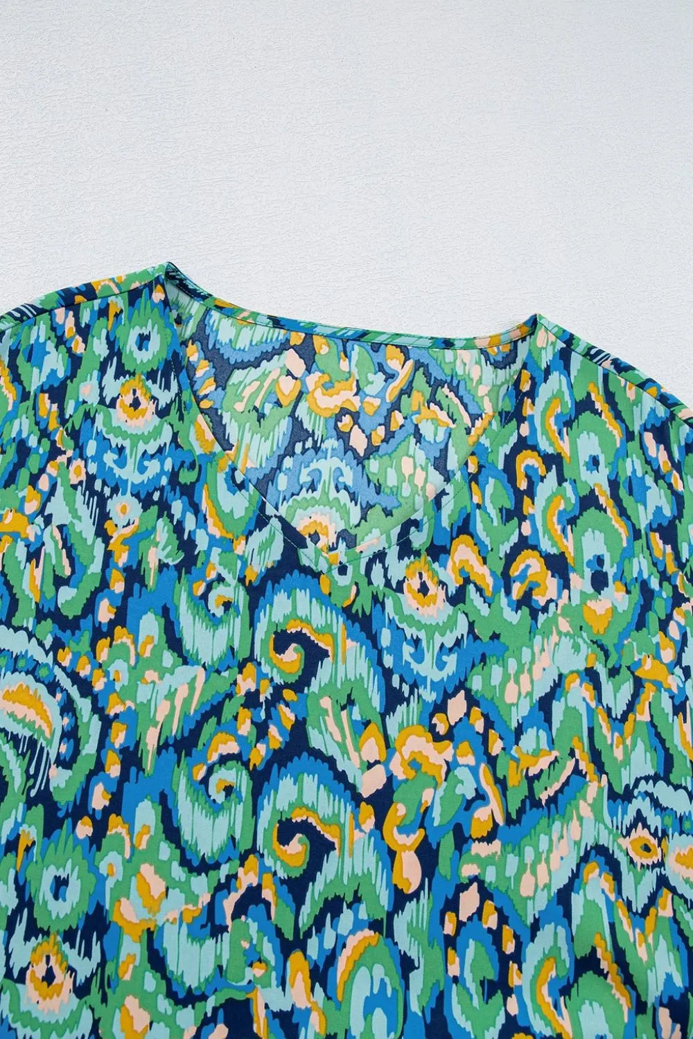 TEEK - Abstract Print V-Neck Half Sleeve Loose Fit Blouse TOPS TEEK Trend