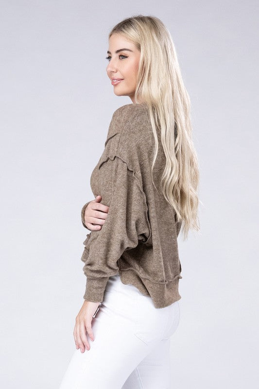 TEEK - Brushed Melange Oversized Sweater TOPS TEEK FG   