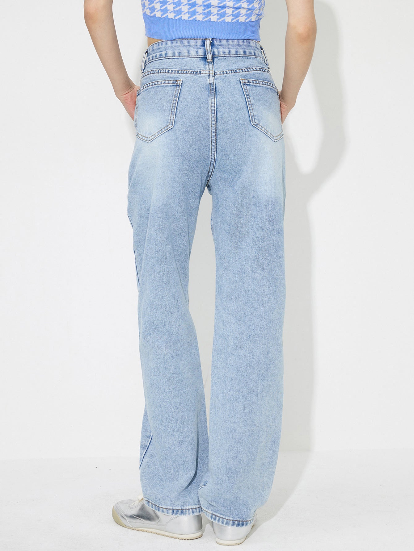 TEEK - Flower High Rise Straight Leg Jeans JEANS TEEK Trend