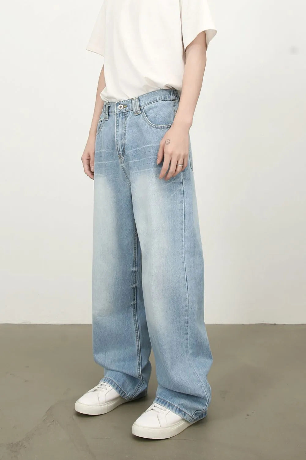 TEEK - Mens Mid Rise Wide Leg Pocketed Jeans JEANS TEEK Trend