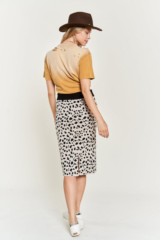 TEEK - PLUS SIZE ANIMAL PRINT SWEATER SKIRT SKIRT TEEK FG   