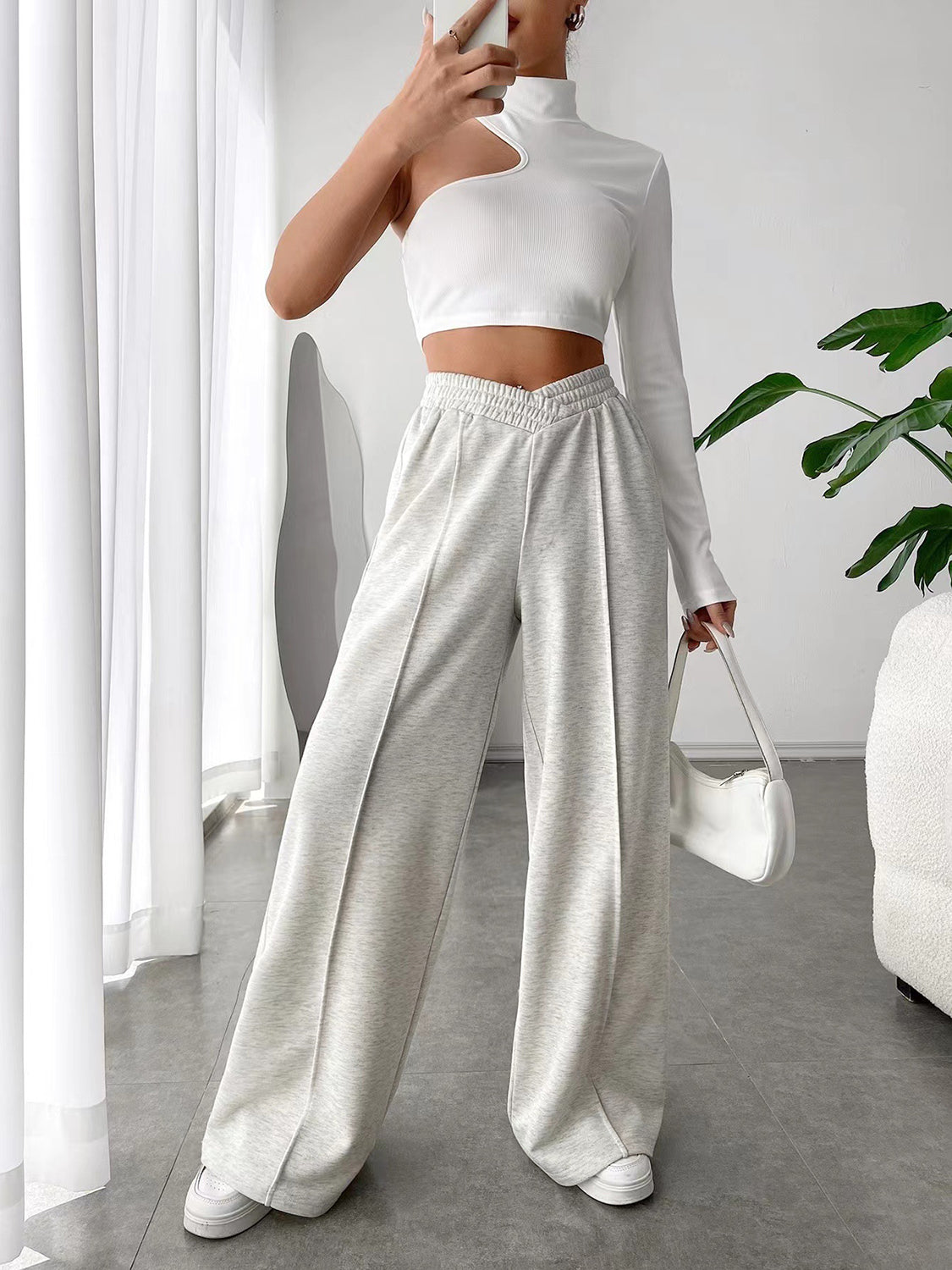 TEEK - Elastic Waist Wide Leg Pants PANTS TEEK Trend