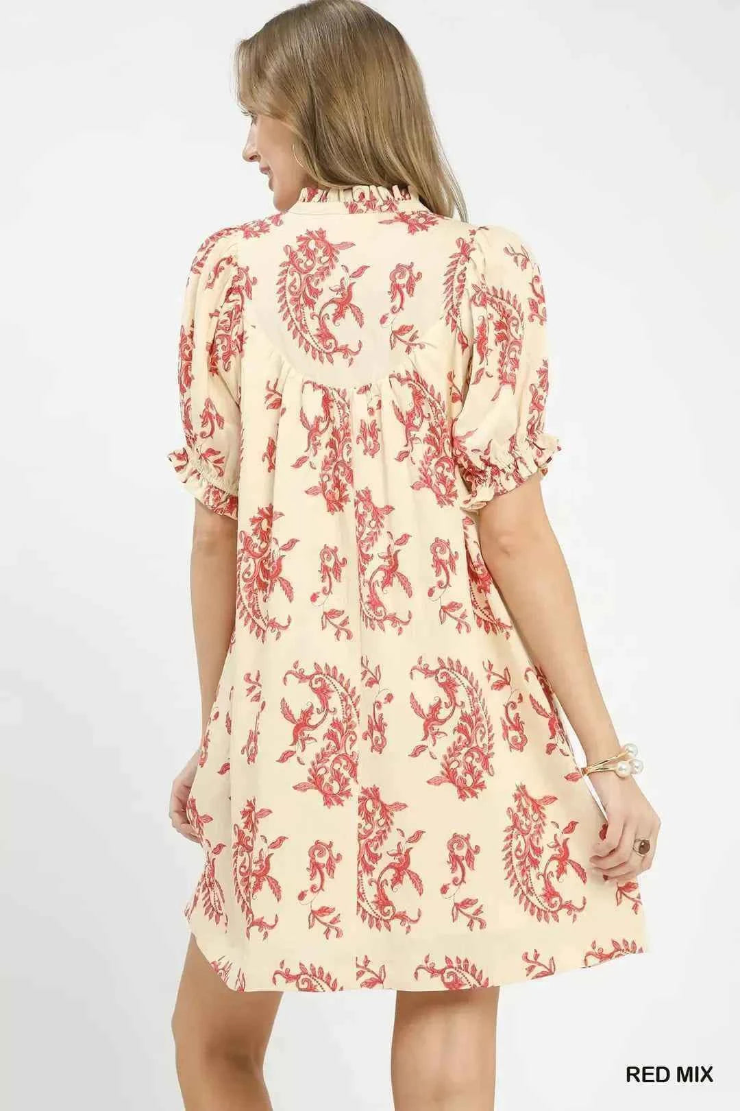 TEEK - Mix Paisley Scallop Trim Dress DRESS TEEK Trend