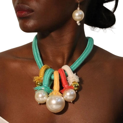 TEEK - Statement Beads Color Rope Necklace JEWELRY theteekdotcom