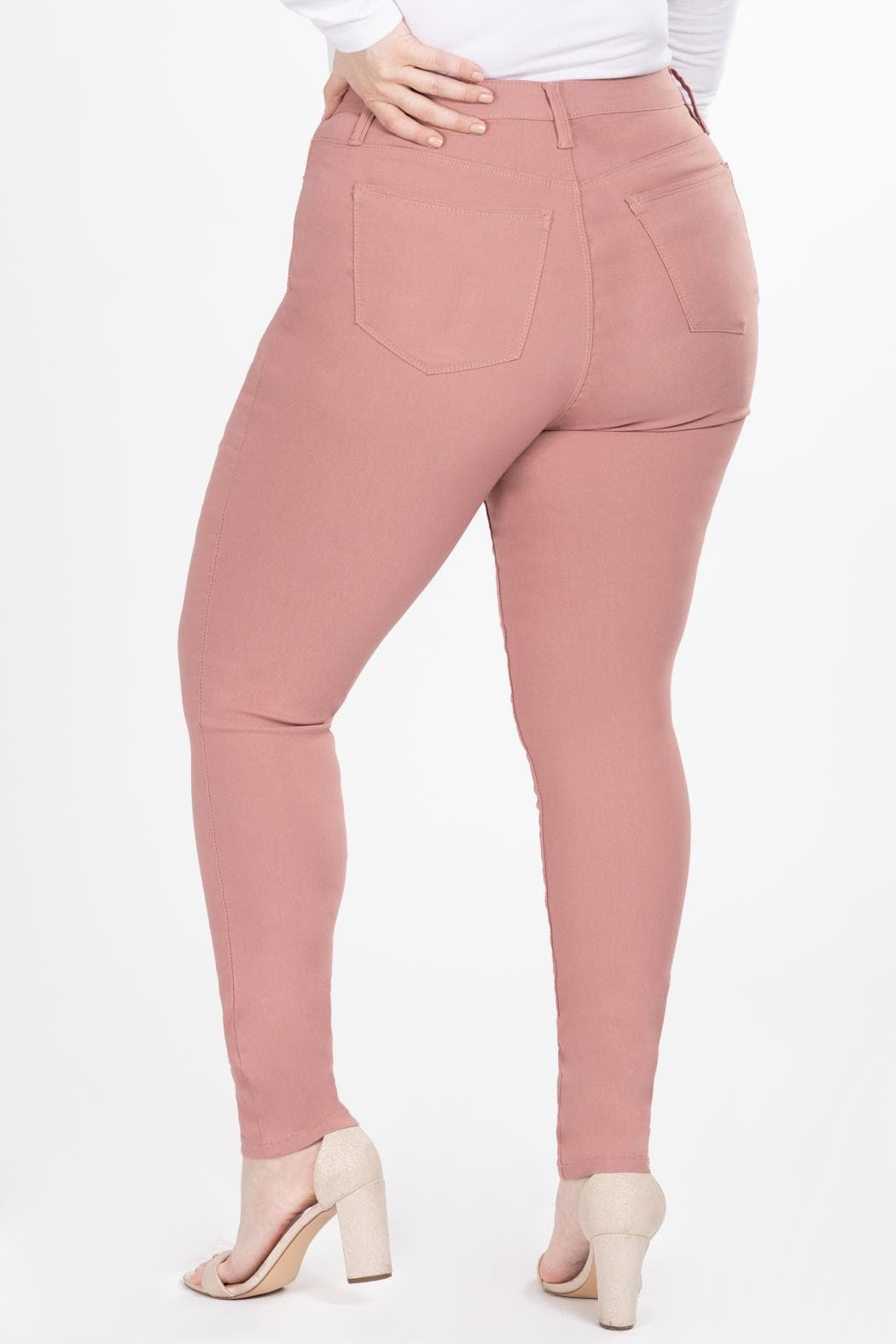 TEEK - Womens Plus Size Hyperstretch Tummy Control Skinny Pants - Rose Taupe PANTS TEEK YMJ