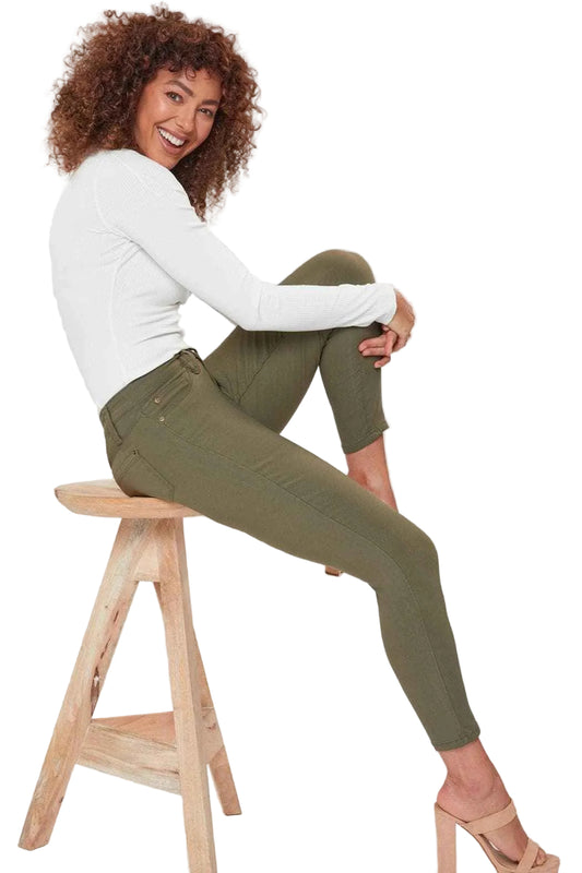 Women's Petite Comfort Stretch Pants, Olive