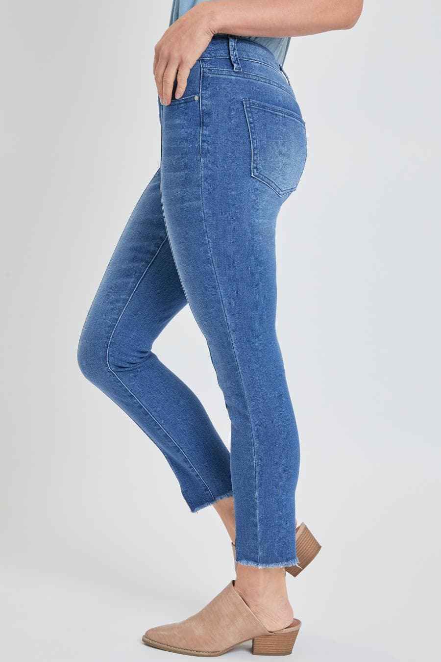 Women's High Rise Skinny With Front Seam and Slit Detail Lifestyle Collection Jeans