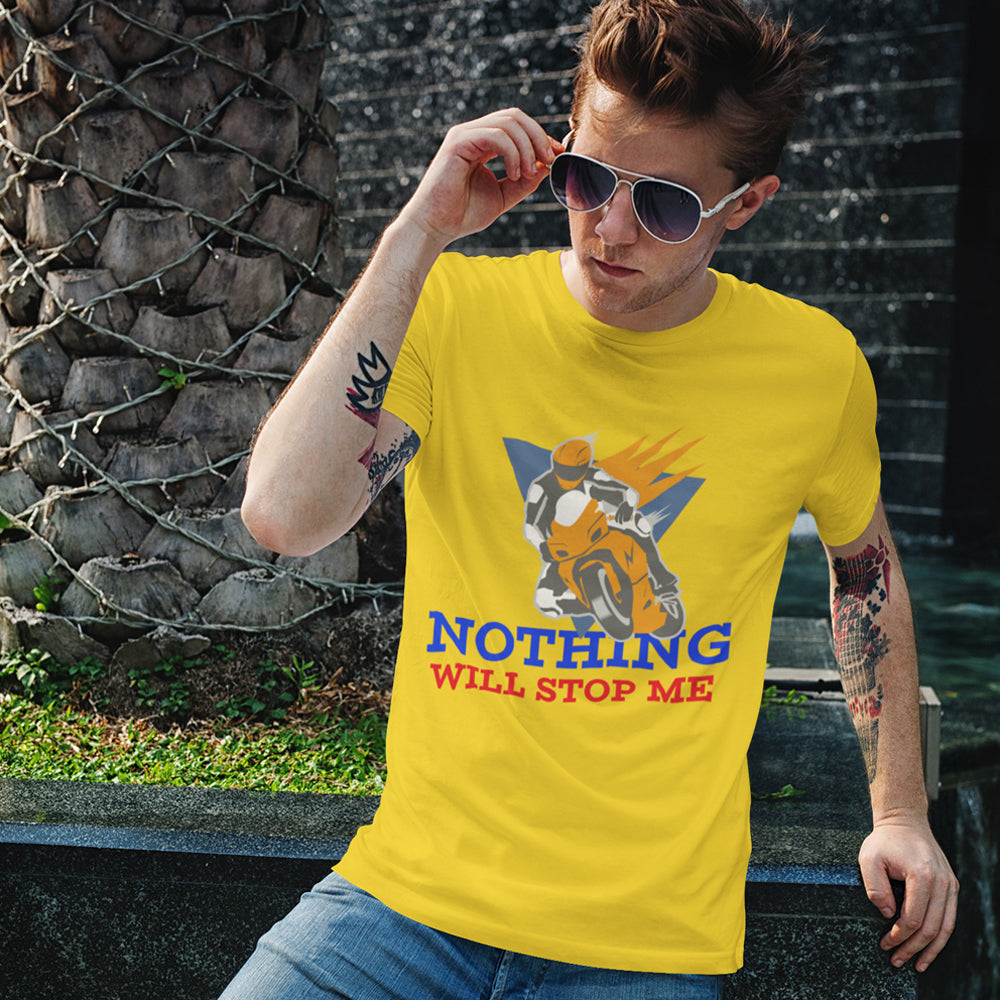 TEEL - Mens Nothing Will Stop Me T-Shirt TOPS TEEK ONE Gold S