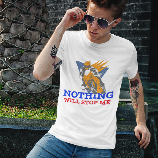 TEEL - Mens Nothing Will Stop Me T-Shirt TOPS TEEK ONE White S