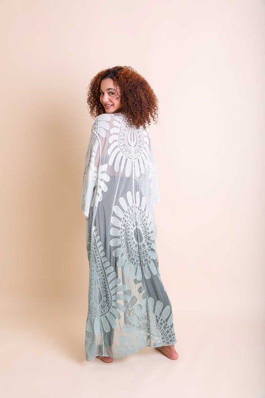 TEEK - Ombre Bohemian Lace Kimono SHAWL TEEK FG   