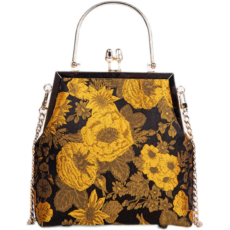 TEEK - Top Handle  Chain Floral Handbag BAG theteekdotcom   
