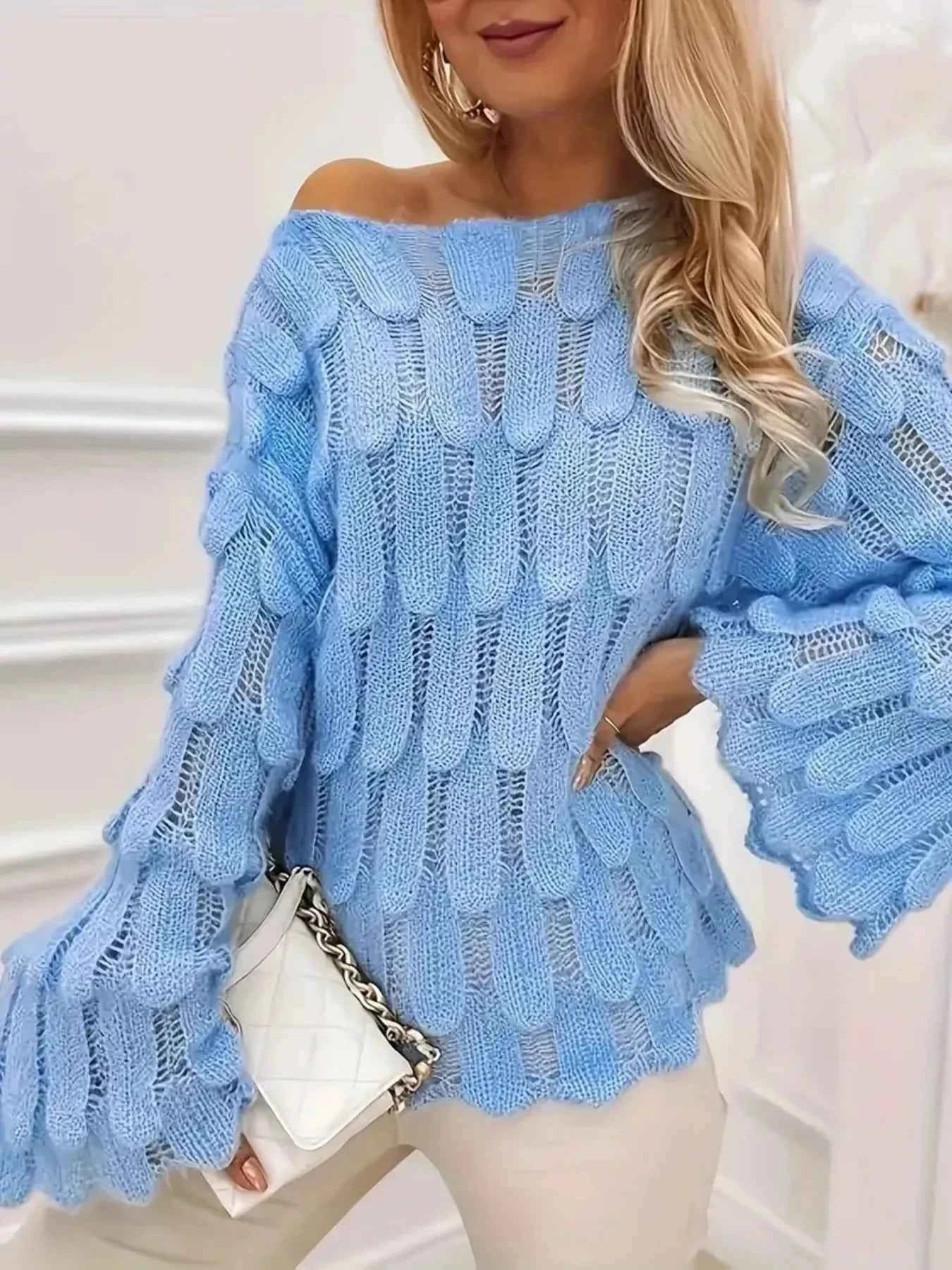 TEEK - Textured Knit Bell Sleeve Knit Top TOPS TEEK Trend